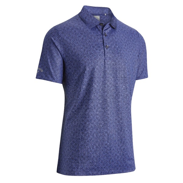 Callaway Mens Stitched Chev Geo Print Golf Polo